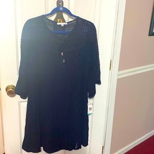 studio one New York ladies dress with tie up tassel and lace design throughout